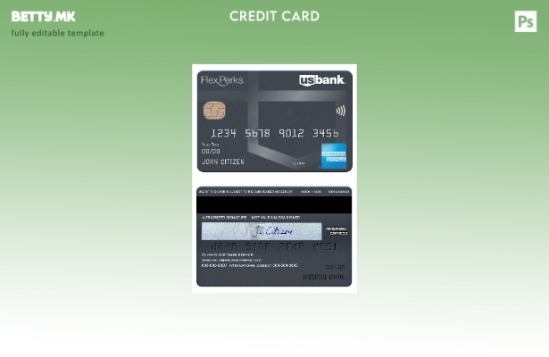 Модерен стил Шаблон за Amex картичка за резерви на банка на САД FlexPerks